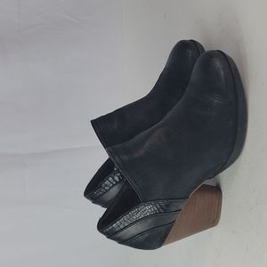 Black Leather Ankle Booties